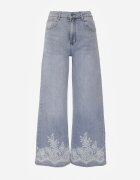 milas91 Blugi Albaștri Largi în Stil Boho cu Imprimeu Decorativ pe Craci Endippe