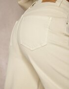 milas91 Blugi Bej deschis Wide Leg High Waist cu margini franjurate Brizess