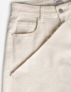 milas91 Blugi Bej deschis Wide Leg High Waist cu margini franjurate Brizess