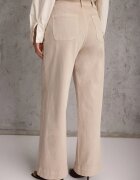 milas91 Blugi Bej High Waist Wide Leg din bumbac cu buzunare aplicate Yrelelin