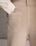 milas91 Blugi Bej High Waist Wide Leg din bumbac cu buzunare aplicate Yrelelin