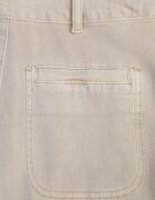 milas91 Blugi Bej High Waist Wide Leg din bumbac cu buzunare aplicate Yrelelin