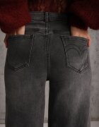 milas91 Blugi cu bumbac largi cu efect de spălare Hevitte Gri