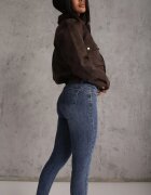 milas91 Blugi elastici din bumbac skinny cu efect de decolorare Ganra Albaștri