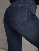 milas91 Blugi Flare Casual cu Conținut Ridicat de Bumbac Oksedia Albaștri