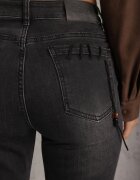 milas91 Blugi Flare cu Bumbac High Waist Ademe Negri