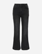 milas91 Blugi Flare cu Bumbac High Waist Ademe Negri