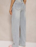 milas91 Blugi Largi Albastru Deschis High Waist Lanosisa
