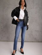 milas91 Blugi modelatori din bumbac Skinny/Slim cu efect Push-Up Orifia Albaștri