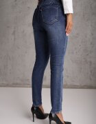 milas91 Blugi modelatori din bumbac Skinny/Slim cu efect Push-Up Orifia Albaștri