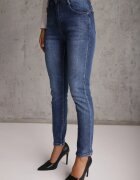 milas91 Blugi modelatori din bumbac Skinny/Slim cu efect Push-Up Orifia Albaștri