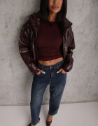 milas91 Blugi Mom Fit din bumbac cu croială clasică și elastic în talie Violante Bleumarin