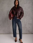 milas91 Blugi Mom Fit din bumbac cu croială clasică și elastic în talie Violante Bleumarin