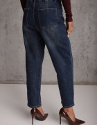 milas91 Blugi Mom Fit din bumbac cu croială clasică și elastic în talie Violante Bleumarin