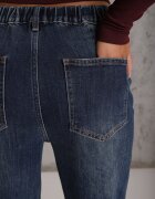 milas91 Blugi Mom Fit din bumbac cu croială clasică și elastic în talie Violante Bleumarin