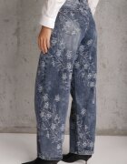 milas91 Blugi slouchy din bumbac cu model floral în stil broderie Felizita Albaștri