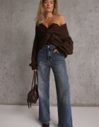 milas91 Blugi Straight Leg cu conținut mare de bumbac cu broderie decorativă și strasuri Cascatia Albaștri
