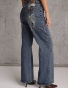 milas91 Blugi Straight Leg cu conținut mare de bumbac cu broderie decorativă și strasuri Cascatia Albaștri