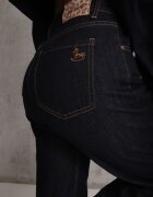 milas91 Blugi Straight Leg Standard Waist Bogate w Bawełnę Giovantta Bleumarin