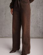 milas91 Blugi Straight Leg Standard Waist din bumbac cu șnur reglabil în talie Rukmini Maro