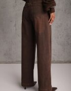 milas91 Blugi Straight Leg Standard Waist din bumbac cu șnur reglabil în talie Rukmini Maro