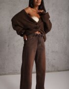 milas91 Blugi Straight Leg Standard Waist din bumbac cu șnur reglabil în talie Rukmini Maro