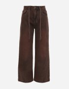 milas91 Blugi Straight Leg Standard Waist din bumbac cu șnur reglabil în talie Rukmini Maro