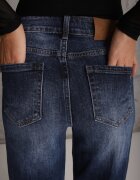 milas91 Blugi Wide Leg cu talie înaltă din bumbac cu zone de decolorare Ineia Albaștri