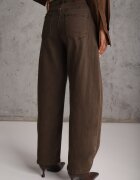 milas91 Blugi Wide Leg din bumbac cu capse și curea textilă cu mărgele Bunitte Maro