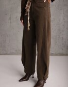 milas91 Blugi Wide Leg din bumbac cu capse și curea textilă cu mărgele Bunitte Maro