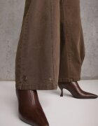 milas91 Blugi Wide Leg din bumbac cu capse și curea textilă cu mărgele Bunitte Maro