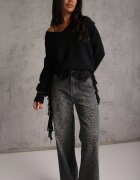 milas91 Blugi Wide Leg High Waist cu bumbac Fealli Albaștri
