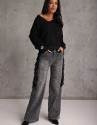 milas91 Blugi Wide Leg High Waist cu bumbac Fealli Albaștri