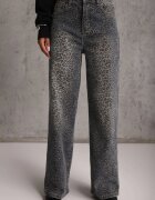 milas91 Blugi Wide Leg High Waist cu bumbac Fealli Albaștri