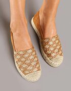milas91 Espadrile Maro deschis Decorate cu Împletituri și Motiv geometric Sdivoria