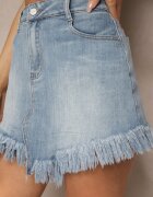 milas91 Fustă-Pantaloni scurți Albastru Din denim Cu rupturi Galirela