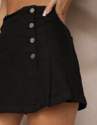 milas91 Fustă-pantaloni scurți Negre din Denim cu nasturi decorativi Viviellae