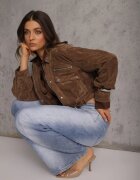milas91 Jeans Albaștri High Waist Balloon din Bumbac cu Închidere Asimetrică Myrea