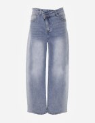 milas91 Jeans Albaștri High Waist Balloon din Bumbac cu Închidere Asimetrică Myrea