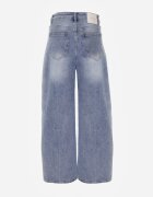 milas91 Jeans Albaștri High Waist Balloon din Bumbac cu Închidere Asimetrică Myrea