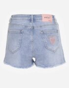 milas91 Pantaloni scurți din denim albaștri Casual Talie înaltă decorați cu nasturi Leviana