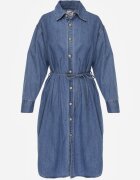 milas91 Rochie cămașă Albastră Denim Oversize cu bumbac și curea Cianatra