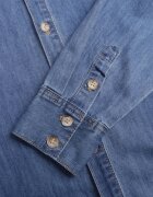 milas91 Rochie cămașă Albastră Denim Oversize cu bumbac și curea Cianatra