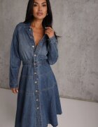milas91 Rochie de blugi ajustată cu bumbac pe nasturi Aresine Albastră
