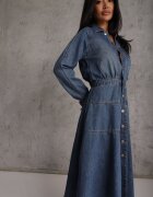 milas91 Rochie de blugi ajustată cu bumbac pe nasturi Aresine Albastră