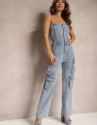 milas91 Salopetă Albastră cu picioare lungi închisă cu nasturi Liaressa