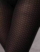 minimi Ciorapi pantaloni 300 DEN cu imprimeu romburi Chardae Negri