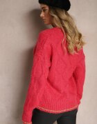 miss poem Cardigan Fucsia Cusut cu fir metalic Vorttisa