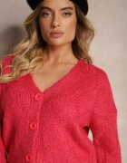 miss poem Cardigan Fucsia Cusut cu fir metalic Vorttisa