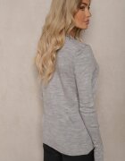 miss poem Cardigan Gri Deschis Decorat Cu Bordură Reiată Omelle